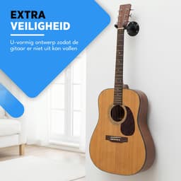 Finesse Gitaar Muurbeugel - met Plectrums - Wandbeugel - Gitaarstandaard — thumbnail 2