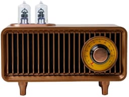 Retro Bluetooth Speaker met FM Radio - Bluetooth 5.4 - 5W Stereo - AUX - USB - TF-kaart - Houten Design - Bruin — thumbnail 3