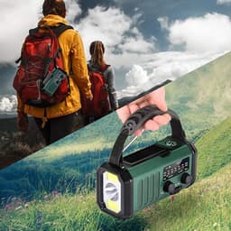 Noodradio - Solar Opwindbaar - 20.000 mAH Powerbank - Geschikt voor iedere situatie - Radio All in 1 pack - Noodpakket voor Avontuur en Oorlog - Nood Radio - Noodrantsoen - Beste Noodradio van 2025! — thumbnail 4