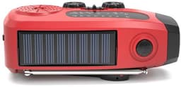 Draagbare noodradio - Powerbank 2000 mAh - Zaklamp - Solar opwindbaar - SOS alarm - USB kabel - Noodpakket - Kunststof - rood — thumbnail 2