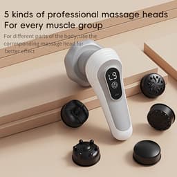Massagebal - Massage Apparaat met 5 Verwisselbare Koppen - Huidverstevigend - Elektrisch Shiatsu Massage Apparaat voor Nek - Schouder - Rug - Voeten - Hele Lichaam - Perfect Moederdag Cadeau — thumbnail 2