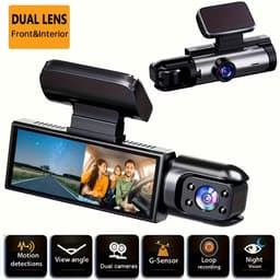 Dual‑Lens Dash Cam – Full HD 1080 p Voor & Achter, Nachtzicht & G‑Sensor – Inclusief 32 GB Geheugenkaart — thumbnail 3