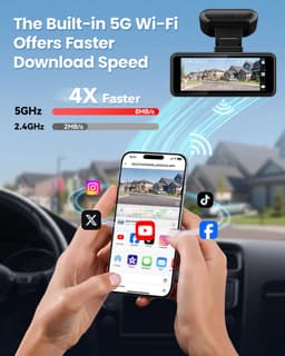 Redtiger F8 dashcam - Front 4K Resolution - 5GHz wifi - GPS - -Night Vision -Parkeermodus - G-sensor - 3,18 inch touchscreen - Dashcam voor in de auto — thumbnail 5