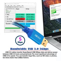 USB 3.0 Type-A naar USB 3.0 A Kabel 30cm - 5Gbps - Voor Externe SSD, Harde Schijf en Camera — thumbnail 5