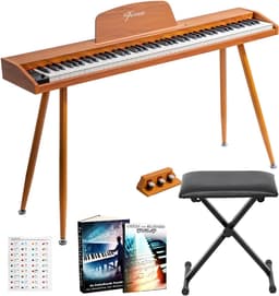 Finesse Digitale Piano - 88 Gewogen Toetsen - met Pedalen & Kruk - Keyboard Piano - Elektrische Piano - Volwassene & Kind — thumbnail 1