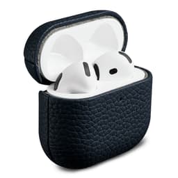 Accezz Echt Leren Case - Hoesje geschikt voor AirPods 4 / 4 met ANC / 5 / 5 met draadloze oplaadcase - Donkerblauw — thumbnail 1