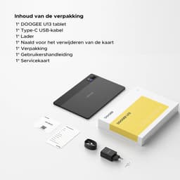 DOOGEE U13 - Tablet - 32GB RAM + 256GB ROM/2TB - Android 16 - 13 inch 90Hz FHD - Gemini AI - 11000mAh/18W - 4 luidsprekers - 13MP + 5MP - 2.4G/5G WiFi - Widevine L1 - Bluetooth 5.0 - OTG - GPS - Face ID - Zwart — thumbnail 5