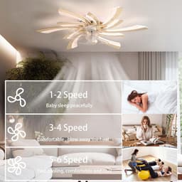 Moderne LED Plafondventilator met Licht, Stil, Dimbaar en Smart, Inclusief Afstandsbediening — thumbnail 2
