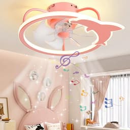 Stervormige Plafondventilator met Verlichting en Bluetooth Speaker, Stille Motor met Afstandsbediening — thumbnail 5
