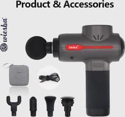 Beoka M2 - Massage Gun PRO - Professioneel Massage Pistool - Sport en Relax Massage Apparaat - Zwart Massagepistool - Inclusief Koffer - Grijs - Bestseller — thumbnail 3