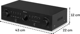 Auna Versterker, HiFi Stereo Mini Versterker, HiFi-versterker met Bass- en Treble-regelaar, 4-kanaals Audioversterker, Stereo Versterker & Luidsprekers met Afstandsbediening & AUX-ingang, AV-receiver - Amplifier - 100W - voor PA - Bluetooth MP3 — thumbnail 5