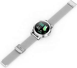 Belesy® SMART - Smartwatch Dames - Smartwatch Heren - Horloge - Bluetooth Bellen - Stappenteller - 1.3 inch - Kleurenscherm - Full Touch - Zilver - Staal - Moederdag — thumbnail 2