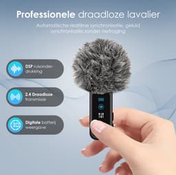 Strolox® Draadloze Microfoon - 2 Stuks - Oplaadcase - Lavalier - Windshields - Dasspeld - Lange Batterij - USB-C/Lightning - Plug & Play — thumbnail 4