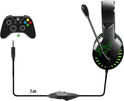 Spirit of Gamer Headset – Kinder Koptelefoon - Koptelefoon - Microfoon – Geschikt Voor Headset Nintendo Switch/PS5/PS4/Xbox Series X/S/Xbox One/Pc – Ruisonderdrukkende Microfoon – Verstelbare hoofdband – Helder geluid – Zwart/Groen — thumbnail 4