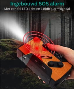 Urban State Noodradio opwindbaar en batterij - Solar radio - Zaklamp / powerbank - Noodradio solar opwindbaar - USB-C — thumbnail 3