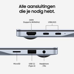 SAMSUNG Galaxy Book4 Edge Blauw- 16 inch - Qualcomm X Elite - 16 GB - 512 GB - Copilot+ PC — thumbnail 3