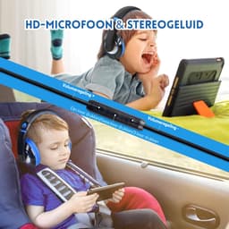 StayPowered Kinderkoptelefoon - Perfect Geluid & Ultiem Comfort - Verstelbaar - HD Microfoon - Kraakhelder Stereo - Zachte Oorkussens - Duurzame Kabel - 3.5mm Jack - Blauw/Zwart - Levering Sneller dan Aangegeven! — thumbnail 2