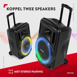 Speaker Bluetooth - Fenton FT10LED MK2 karaoke box met LED’s, accu en microfoon - Voor huisfeestjes — thumbnail 5