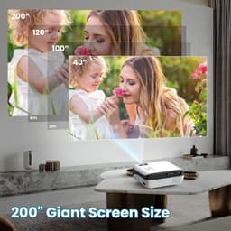 Mini Beamer - Streamen vanaf je telefoon - Input tot 1080P Bluetooth Audio - Projector - Mini Projector - HDMI - USB - Wit - Smartphone - Zoomfunctie - Draagbaar - Ingebouwde speaker — thumbnail 4