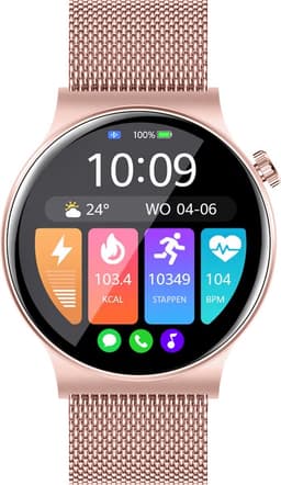 OOQE WATCH CS PRO - Smartwatch Heren en Dames | Geschikt voor iOS en Android | HD | Notificaties | Gezondheidsanalyse | Sportanalyse | GPS Koppeling | Bellen | Muziek/Audio Luisteren | Spelletjes | Ergonomisch | Nederlandstalig | Rosé Goud — thumbnail 5