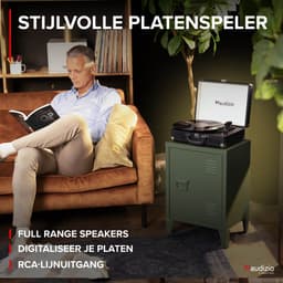 Retro platenspeler met speakers - Audizio RP114BK - Model 2025 - met PC software - Zwart — thumbnail 2
