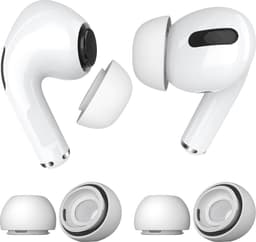 MMOBIEL 3 Paar Vervangende Oordopjes Tips Geschikt voor AirPods Pro Gen 1 & 2 - Antislip Siliconen Oordopjes met Ruisonderdrukkingsgat, Draagbare Opbergdoos en Passen in Oplaadcase - M - Wit — thumbnail 1