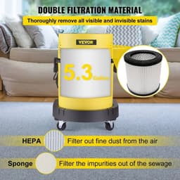 Stofzuiger - Waterstofzuiger - Tapijtreiniger - 4 in 1 Multifunctionele Stofzuiger - 1200 W - Zuigkracht 14 Kpa - Capaciteit 20Ltr. - Geel — thumbnail 2