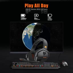 NUBWO G06 - 2.4GHz Draadloze Gaming Headset - Bluetooth koptelefoon - Met microfoon - Geschikt voor PC/PS4/PS5 - Zwart — thumbnail 4