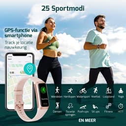 FITAGE Stappenteller - Activity Tracker - Stappenteller Horloge - Smartwatch - Dames en Heren - Roze — thumbnail 4