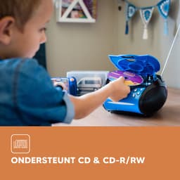 Lenco SCD-24 - Draagbare CD Speler met FM Radio - Stereo Boombox - Werkt op Batterijen en Netstroom - Blauw — thumbnail 5