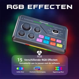 FIFINE - SC-8 - Zwart - Streaming Deck - DJ Mixer - Gaming Mixer - Podcast / Stream / Gaming - XLR Aansluiting - Line-in - Voice Changer — thumbnail 2