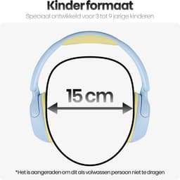Xssive Kinder Koptelefoon met Volumebegrenzing 85dB - Koptelefoon Voor Kinderen 3-9 Jaar Met Microfoon en Kabel - Veilig Geluid - Blauw/Geel — thumbnail 3
