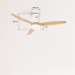 CREATE - Plafondventilator 40W silent Ø152 cm - Met Verlichting drie temperaturen - Met Wifi - Met Afstandsbediening - 6 Snelheden - Timer - Zomer/Winter functie - Wit - WIND CALM L — thumbnail 2