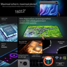 Teclast T60 12 Inch Tablet Android 2000X1200 T620 8 Core Cpu Max 20Gb Ram 256Gb Rom 4G Lte Type C 8000Mah Widevine L1 - Tablet and Case — thumbnail 5