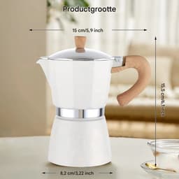 Espresso koffiemaker - Zwart - Percolator - Moka pot - Met Koffiemolen - Camping en thuisgebruik — thumbnail 4
