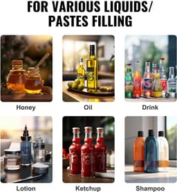 Handmatige Pastavulmachine, Verstelbare Flesvuller voor 5-50 ml, Roestvrijstalen Vloeistofvuller met Trechter voor Melk, Water, Sap, Etherische Olie, Shampoo, Cosmetica, Honing — thumbnail 4