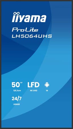 iiyama 50" 4K UHD krachtigste professionele beeldscherm voor digitale bewegwijzering met geavanceerde bedienings- en connectiviteitsopties — thumbnail 5