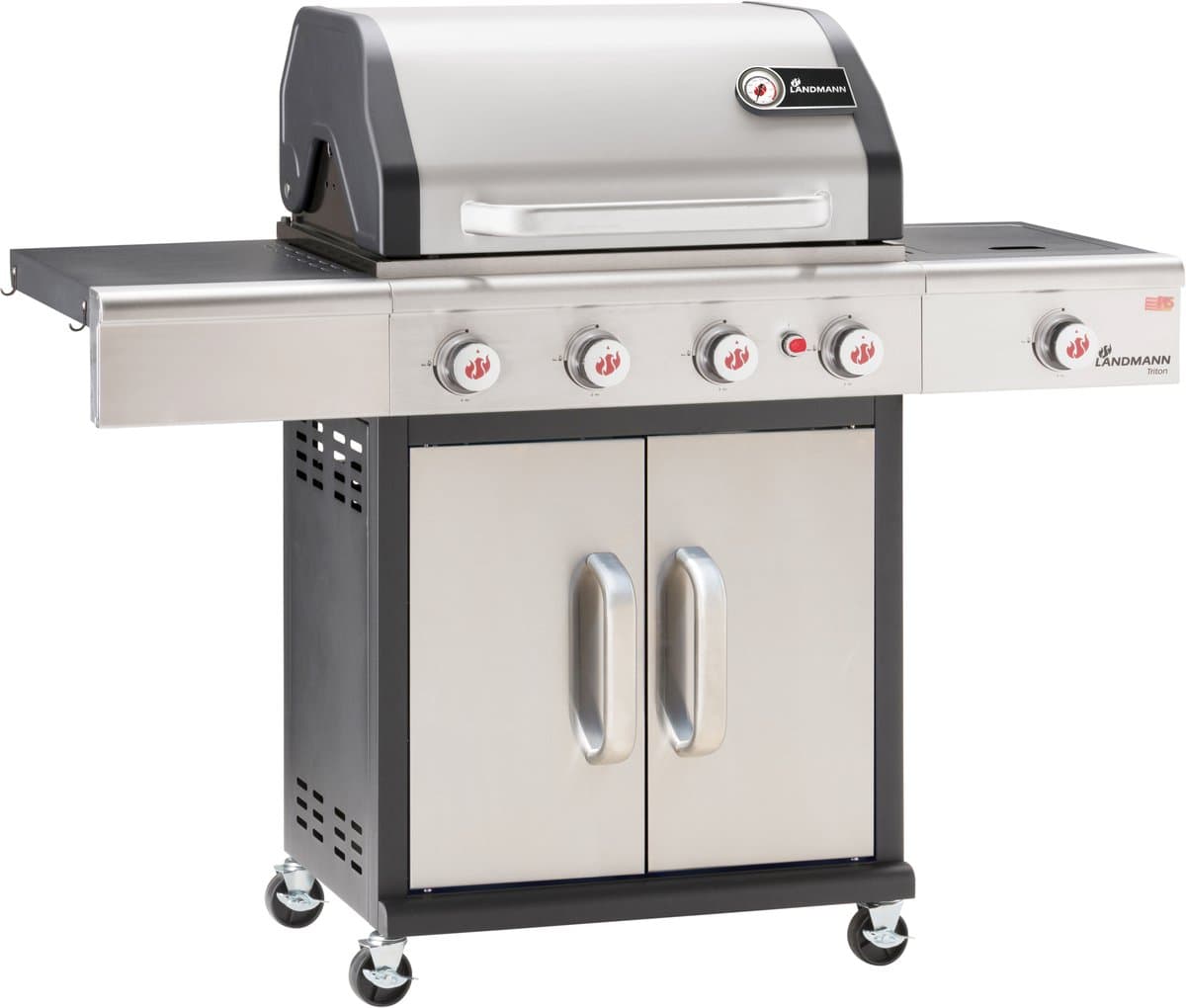 Landmann Triton MaxX PTS 4.1 Barbecue - Gas - Gietijzeren Roosters - Zilver - 4 Pits - Gas BBQ - Gasbarbecue — afbeelding 1