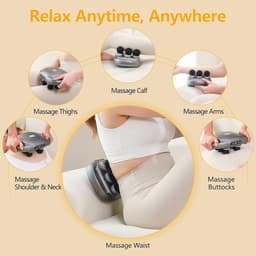 Massagepistool met 6 koppen, instelbare intensiteit en 9 modi - Elektrische handmassageapparaat voor rug, nek, en full-body ontspanning — thumbnail 2