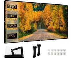 Hoge Resolutie Opvouwbaar Beamer Canvas - 16:9 HD voor Thuis, Kantoor en School (255 cm)