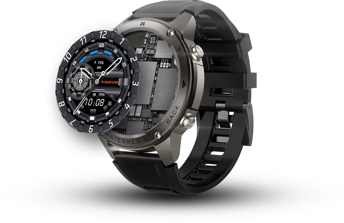 Xssive SW11 Smartwatch Heren met Precieze GPS Tracker - AMOLED - Tot 50 Meter Waterdicht - Lange Batterijduur - Geschikt voor Apple, Samsung & Android - Zwart — afbeelding 1