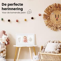 Vicon Premium Baby Fotolijst met Gipsafdruk Voet en Hand - Klei Afdruk Baby - 33 x 20 cm - Kraamcadeau Jongen/Meisje - Babyshower - Kraampakket — thumbnail 2