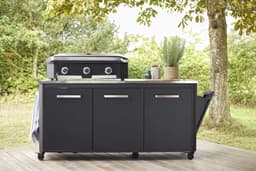Cozze® Outdoor Kitchen - Buitenkeuken BBQ Station - Verrijdbaar - RVS Werkblad - Opklapbare Zijtafels - 180 cm — thumbnail 5
