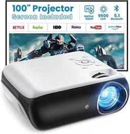 Mini Beamer - Streamen vanaf je telefoon - Input tot 1080P Bluetooth Audio - Projector - Mini Projector - HDMI - USB - Wit - Smartphone - Zoomfunctie - Draagbaar - Ingebouwde speaker — thumbnail 1