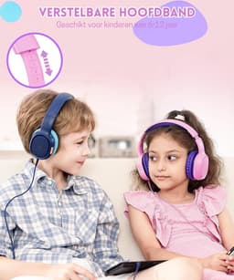 StayPowered Kinder Hoofdtelefoon - Veilig Geluid en Comfort voor Kinderen - Volumebegrenzing 85/93 dB - Opvouwbaar en Verstelbaar - Compatibel met Tablets en Smartphones - Nylon Snoer - Zacht Eiwitleer - Roze/Paars - Levering Sneller dan Aangegeven! — thumbnail 4
