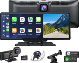 9,26 inch Draadloos Carplay Display met 2,5K Dashcam en Achteruitrijcamera – Navigatie, Mirror Link, Bluetooth, FM — thumbnail 2