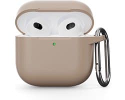 Coverup Hoesje - Geschikt voor AirPods 5 / 4 Hoesje - Coverup Siliconen AirPods Case met Sleutelhanger - Zand