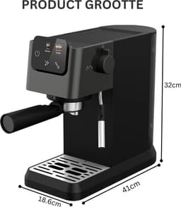 White-Label® Espressomachine - Koffiezetapparaat - Koffiemachines - Zwart — thumbnail 3