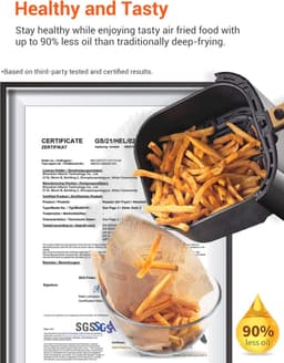 Airfryer 5L Met 11 Voorgeprogrammeerde Programma's - Slimme Heteluchtfriteuse Met Aanraakscherm, Wifi En Receptenapp — thumbnail 4