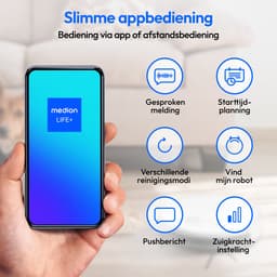MEDION robotstofzuiger met intelligente navigatie S35 (app en spraakbesturing, 4000 Pa zuigkracht, gyronavigatie in systematische S-lijnen, tapijtdetectie, muursensoren) — thumbnail 2